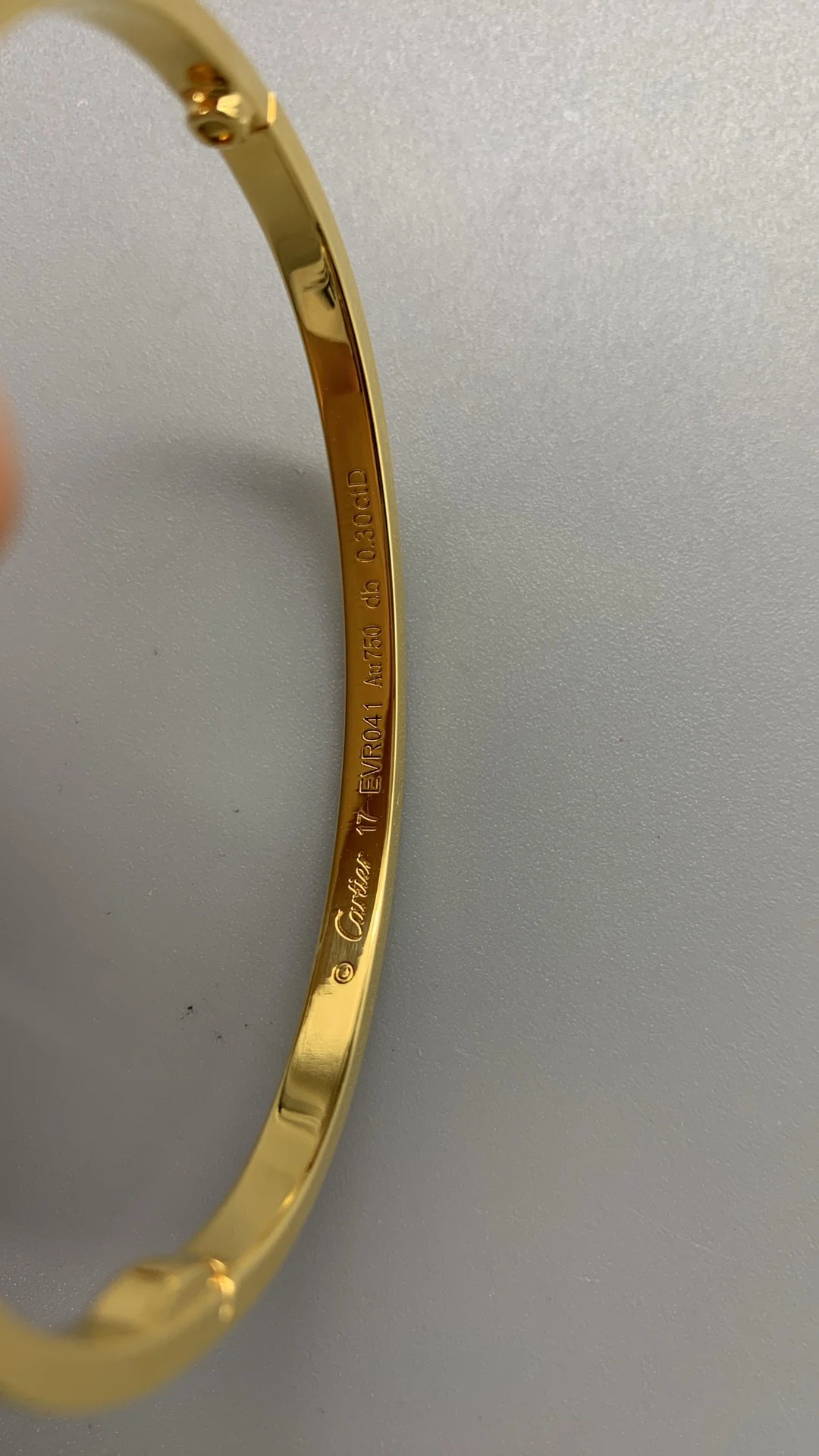 Cartier Bracelet, narrow version — photographed off the sweep