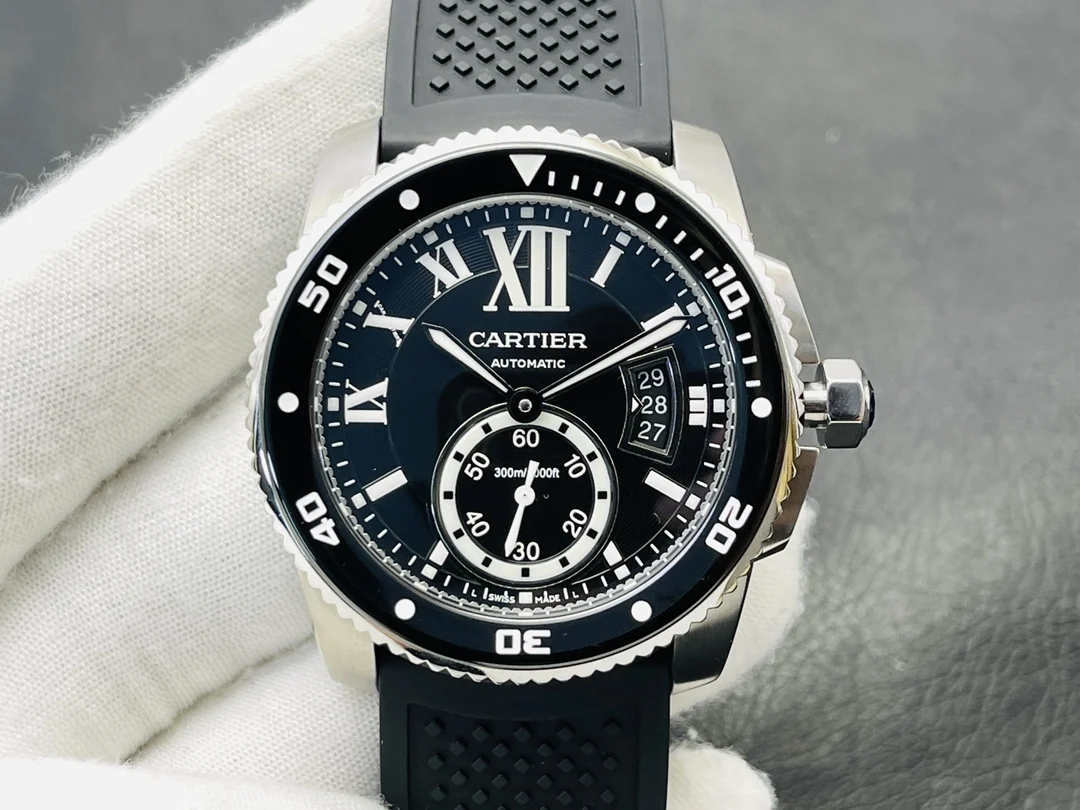 Cartier Ceramic Blue Dial — photographed off the sweep