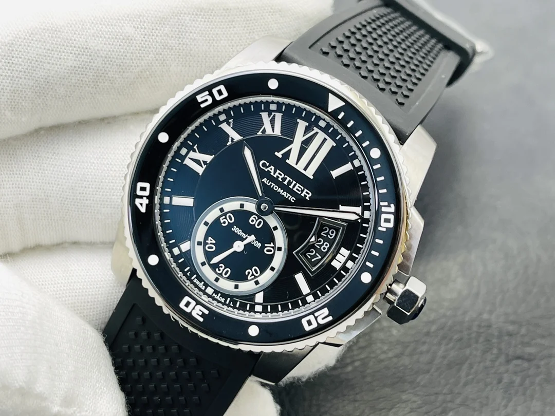 Cartier Ceramic Blue Dial — photographed off the sweep