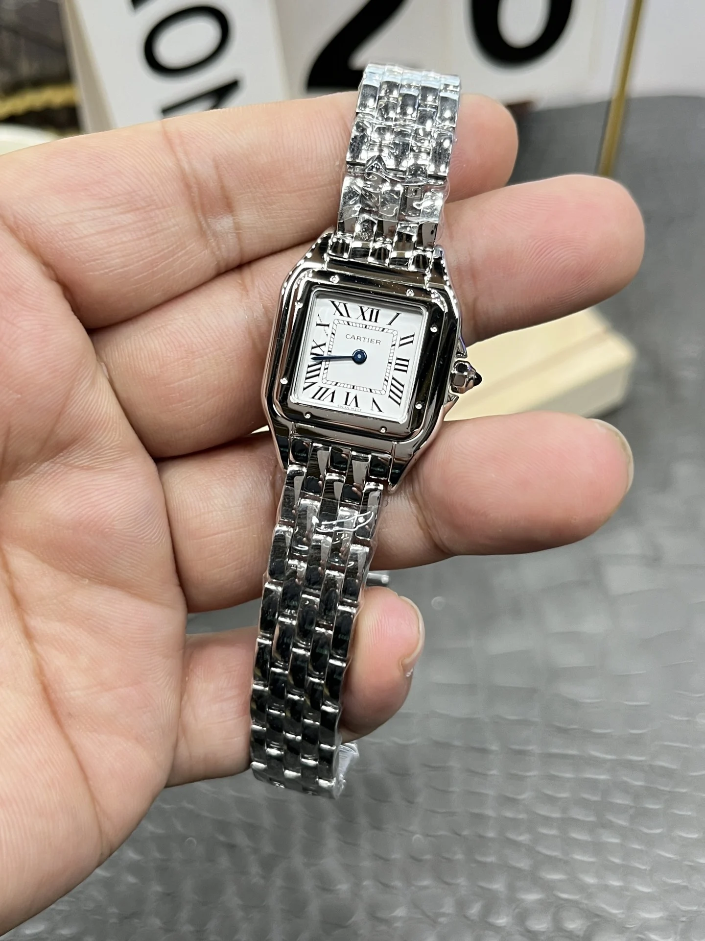 Cartier Panthère 22mm — photographed off the sweep
