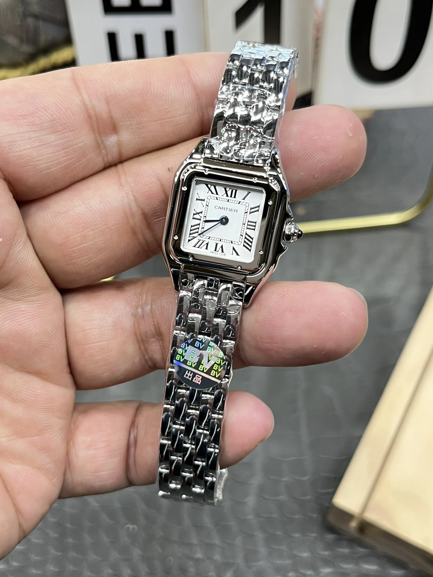 Cartier Panthère 22mm — photographed off the sweep