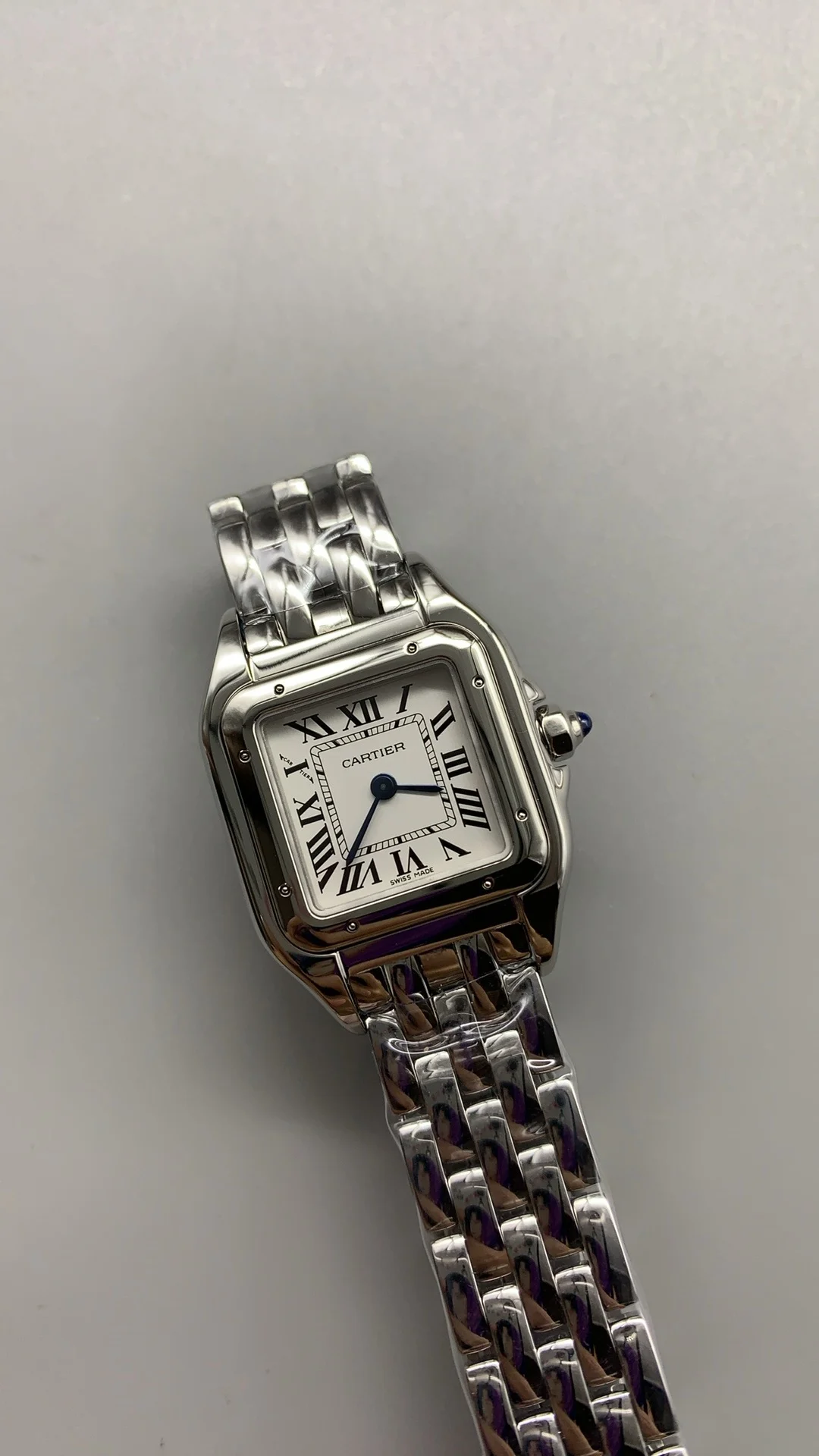 Cartier Panthère Silver Dial 22mm — photographed off the sweep