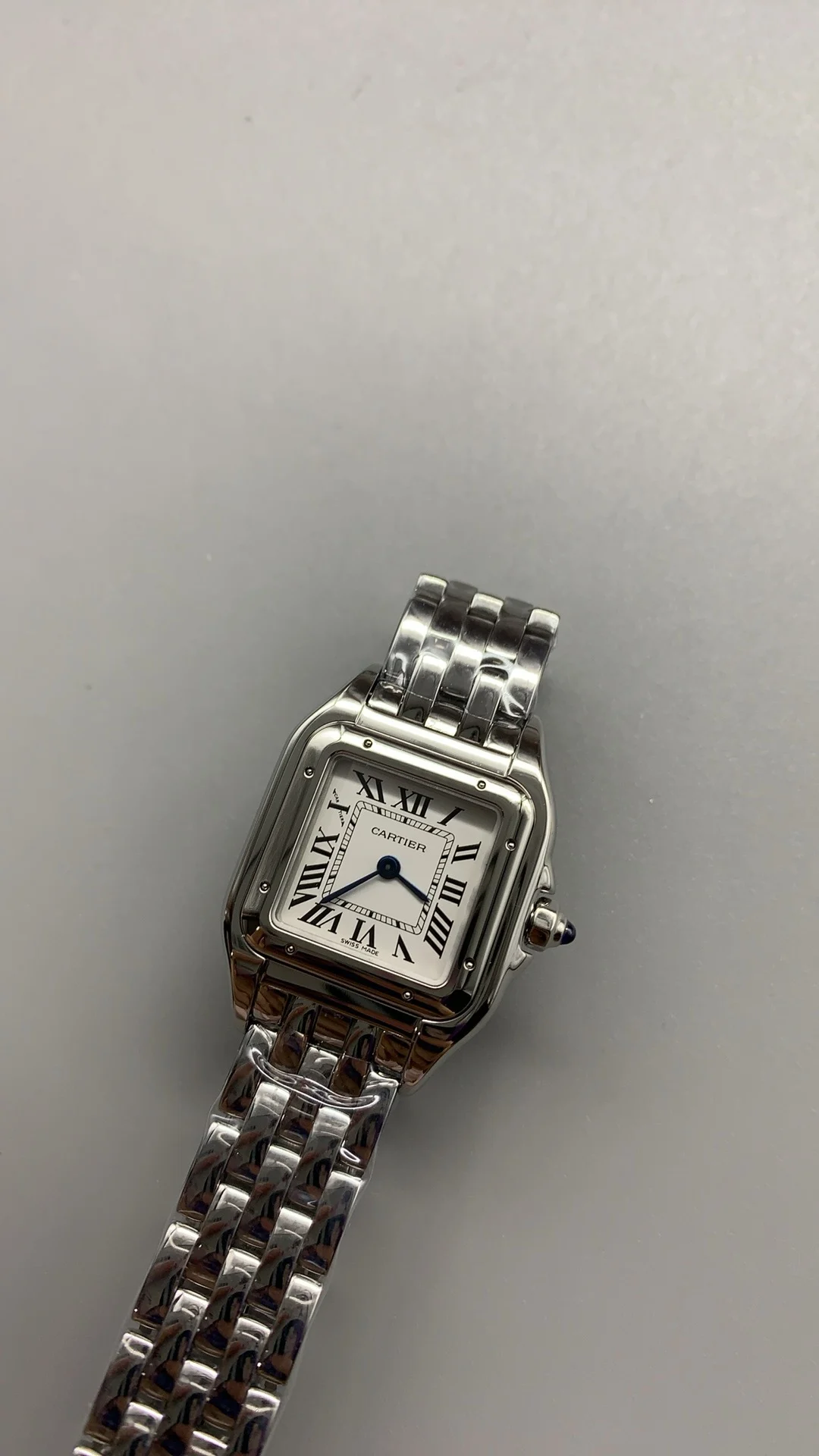 Cartier Panthère Silver Dial 22mm — photographed off the sweep