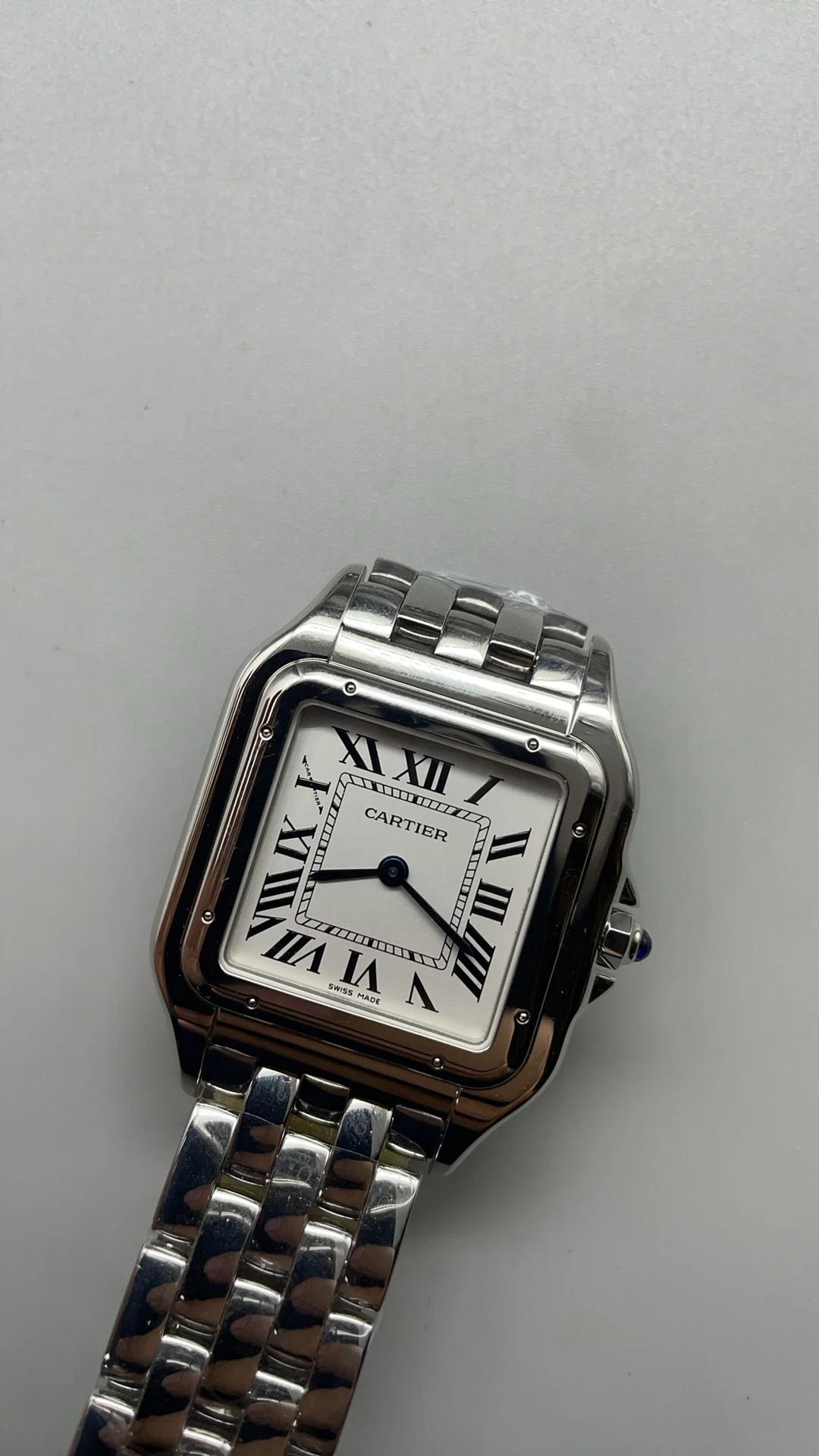 Cartier Panthère Silver Dial 30mm — photographed off the sweep