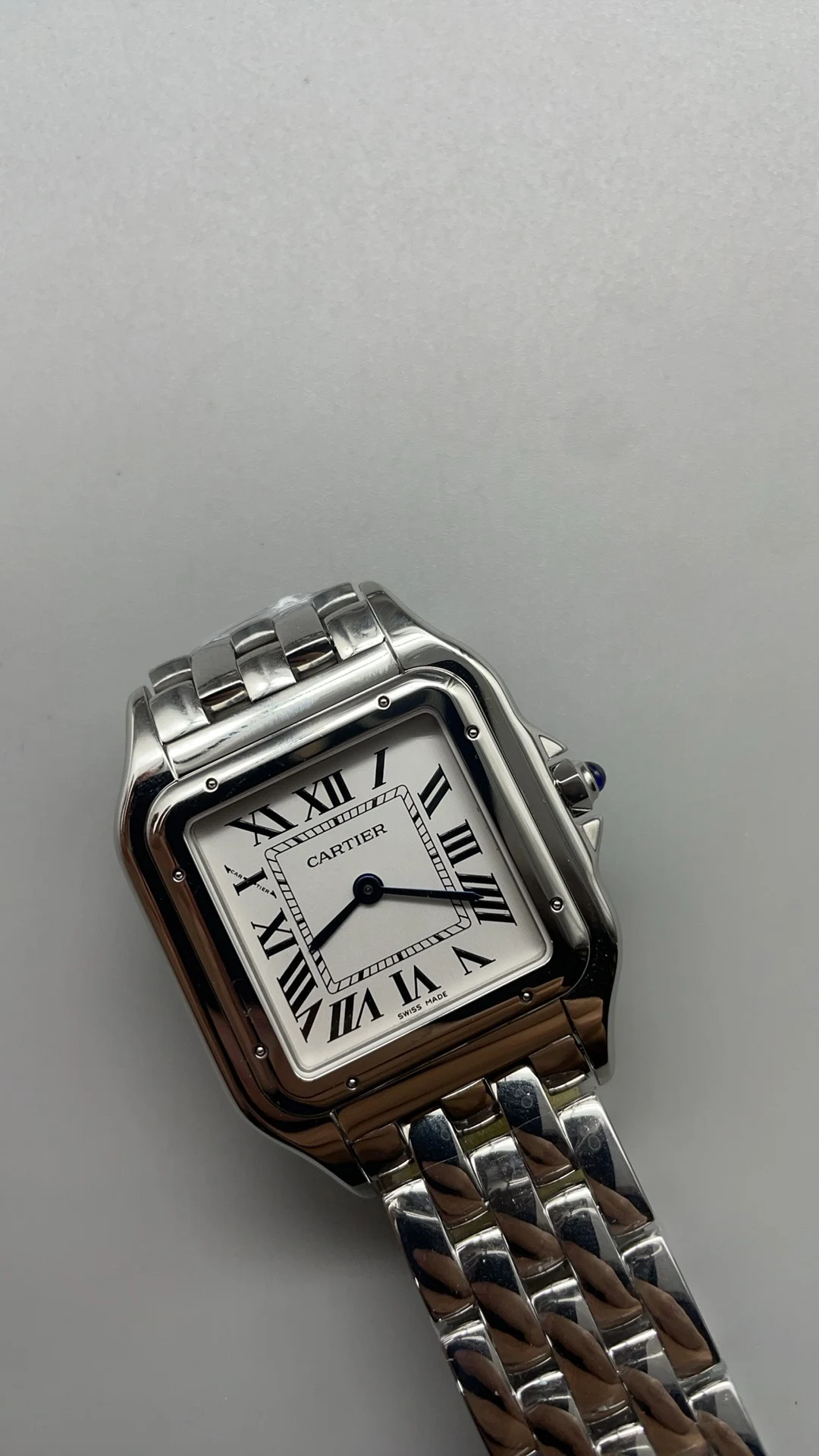 Cartier Panthère Silver Dial 30mm — photographed off the sweep