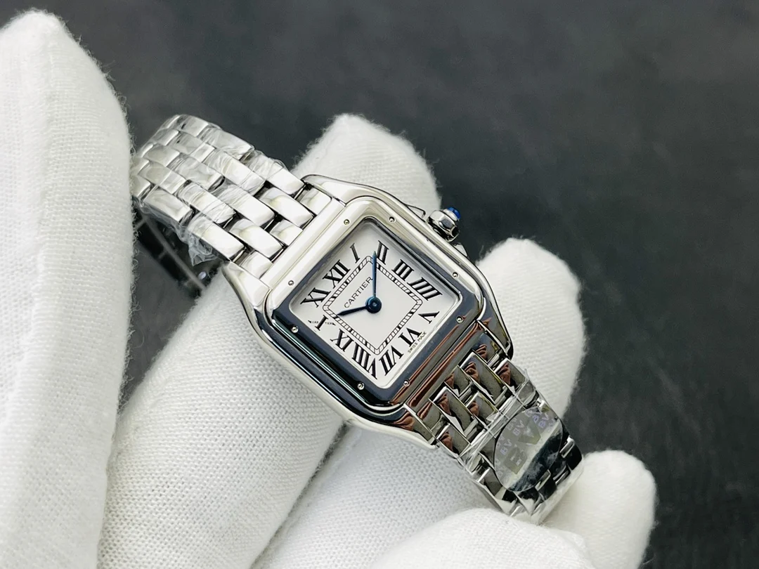 Cartier Panthère Sprite Yellow Gold Blue Dial Diamond-Set 22mm — photographed off the sweep