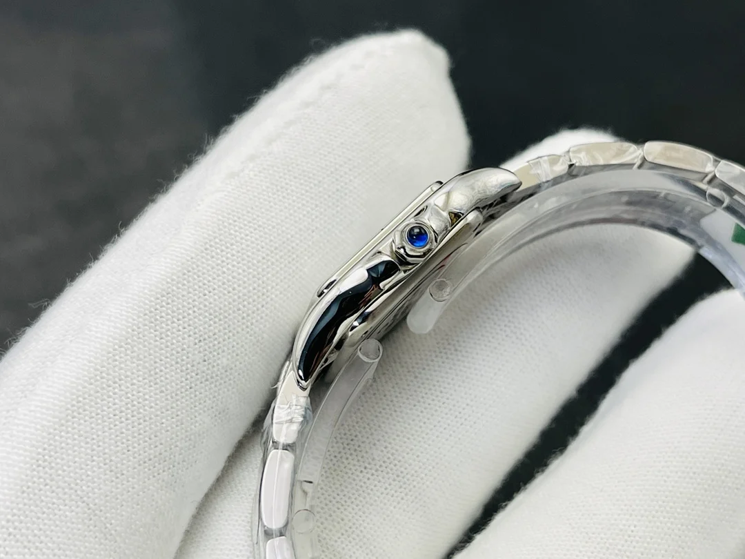 Cartier Panthère Sprite Yellow Gold Blue Dial Diamond-Set 22mm — photographed off the sweep