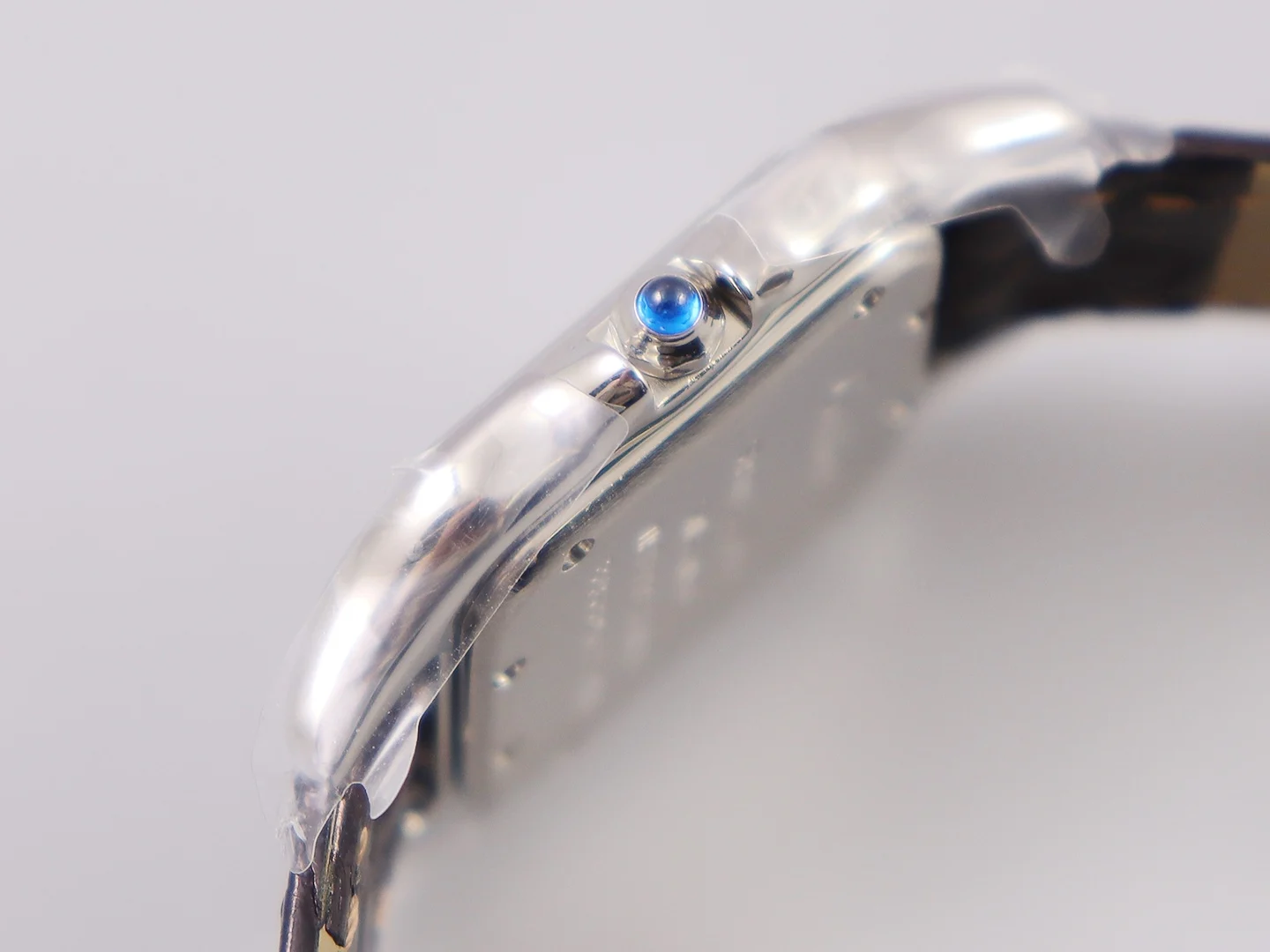 Cartier Panthère Steel Blue Dial — photographed off the sweep