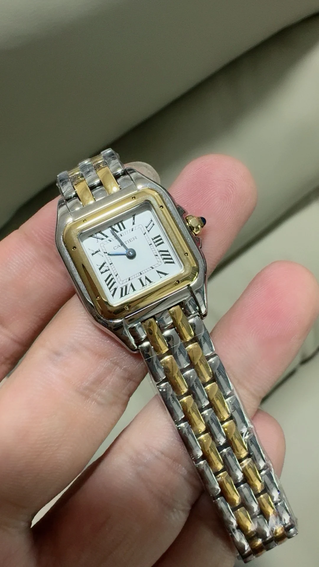 Cartier Panthère Two-Tone 22mm — photographed off the sweep