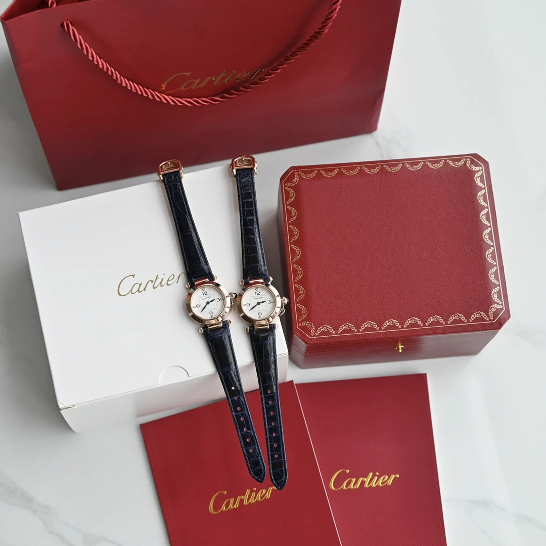 Cartier Pasha Steel Blue Dial Diamond-Set 30mm