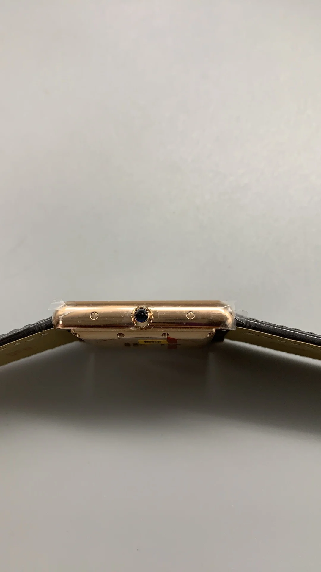 Cartier Rose Gold Grey Dial — photographed off the sweep
