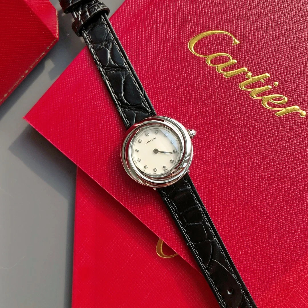 Cartier Rose Gold White Dial — photographed off the sweep