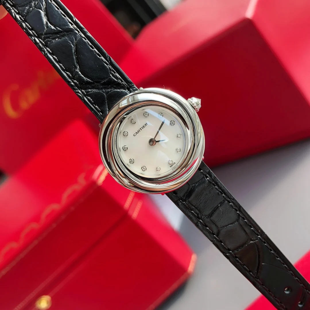 Cartier Rose Gold White Dial — photographed off the sweep