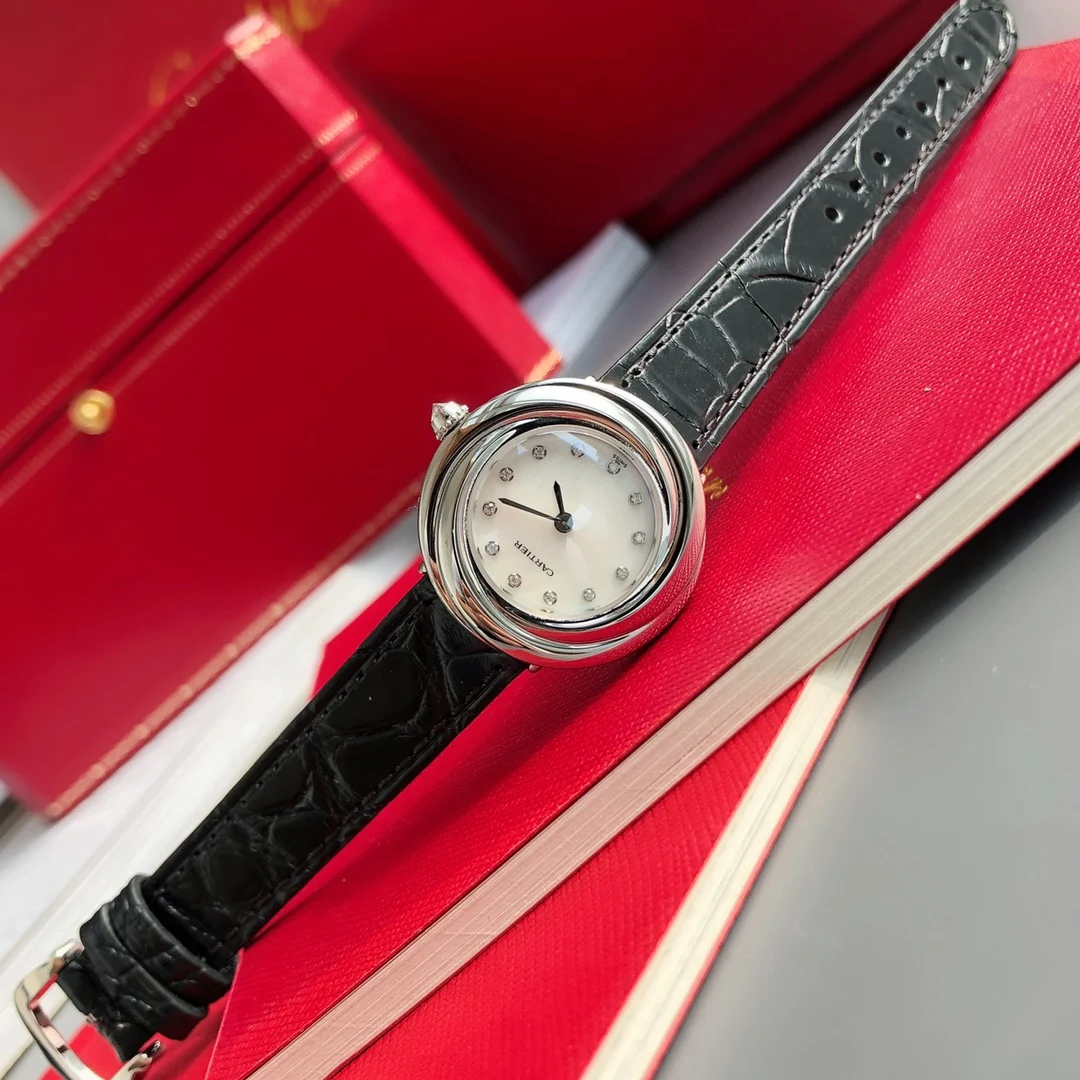Cartier Rose Gold White Dial — photographed off the sweep