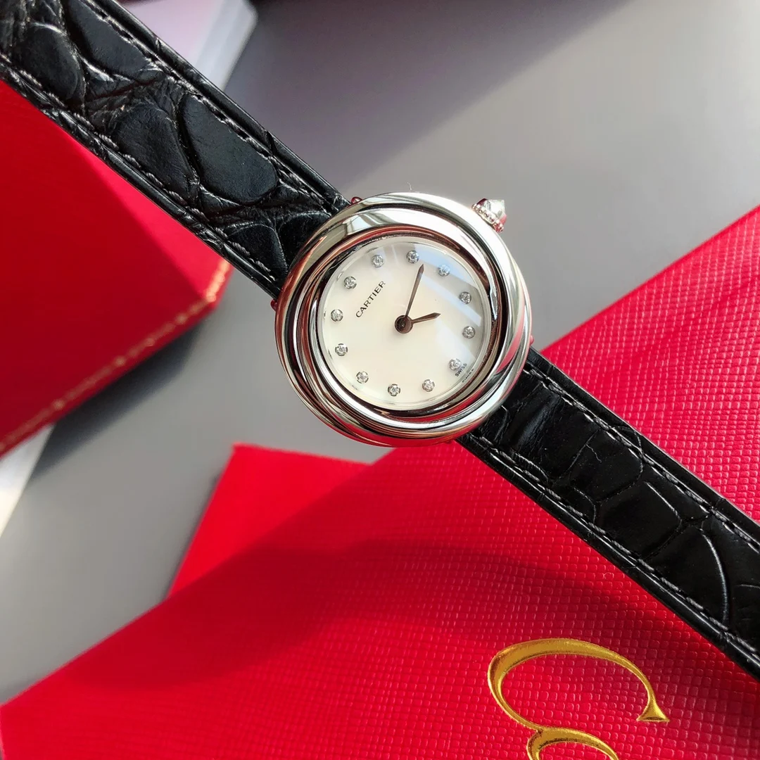Cartier Rose Gold White Dial — photographed off the sweep