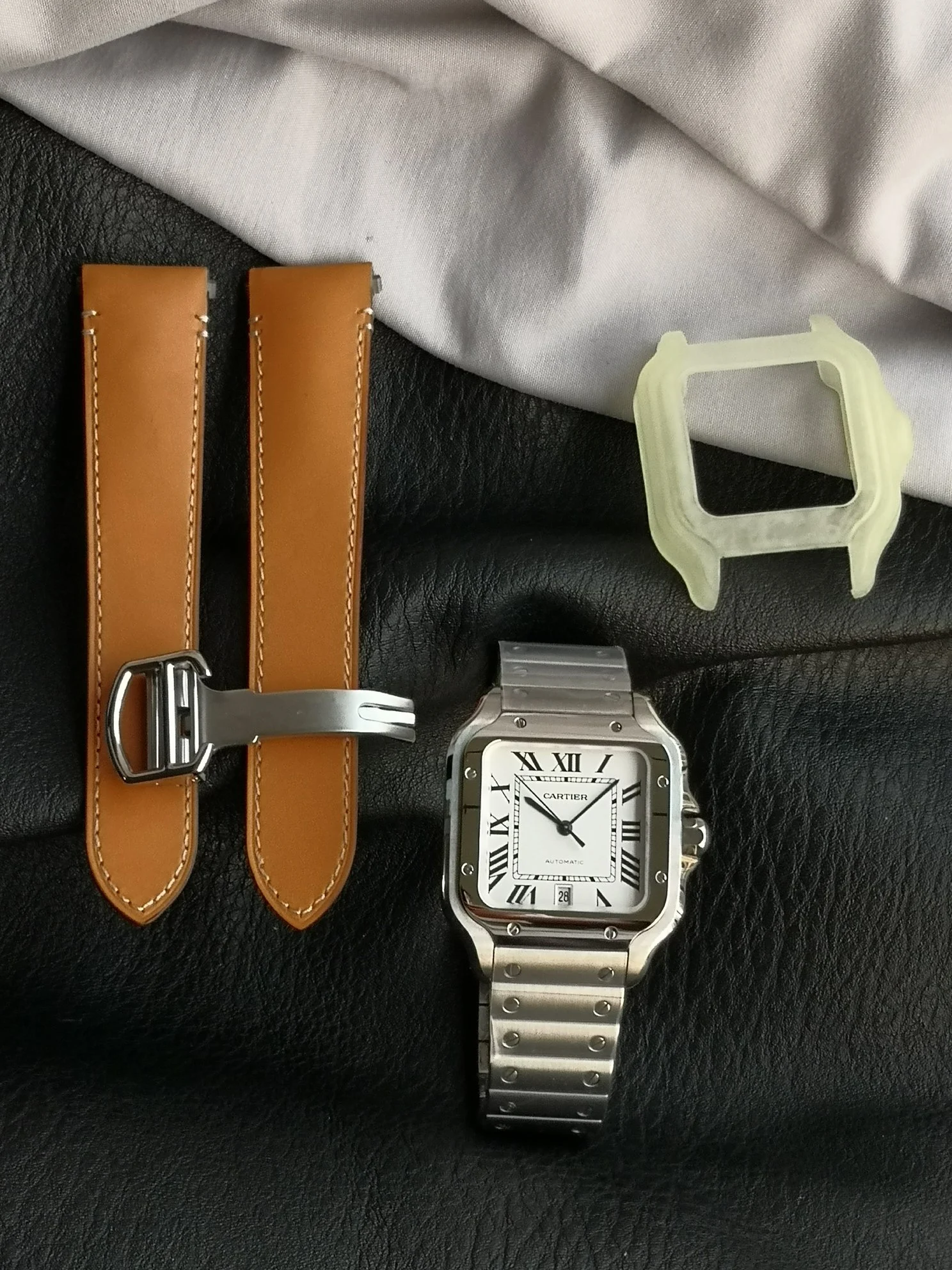 Cartier Santos — photographed off the sweep