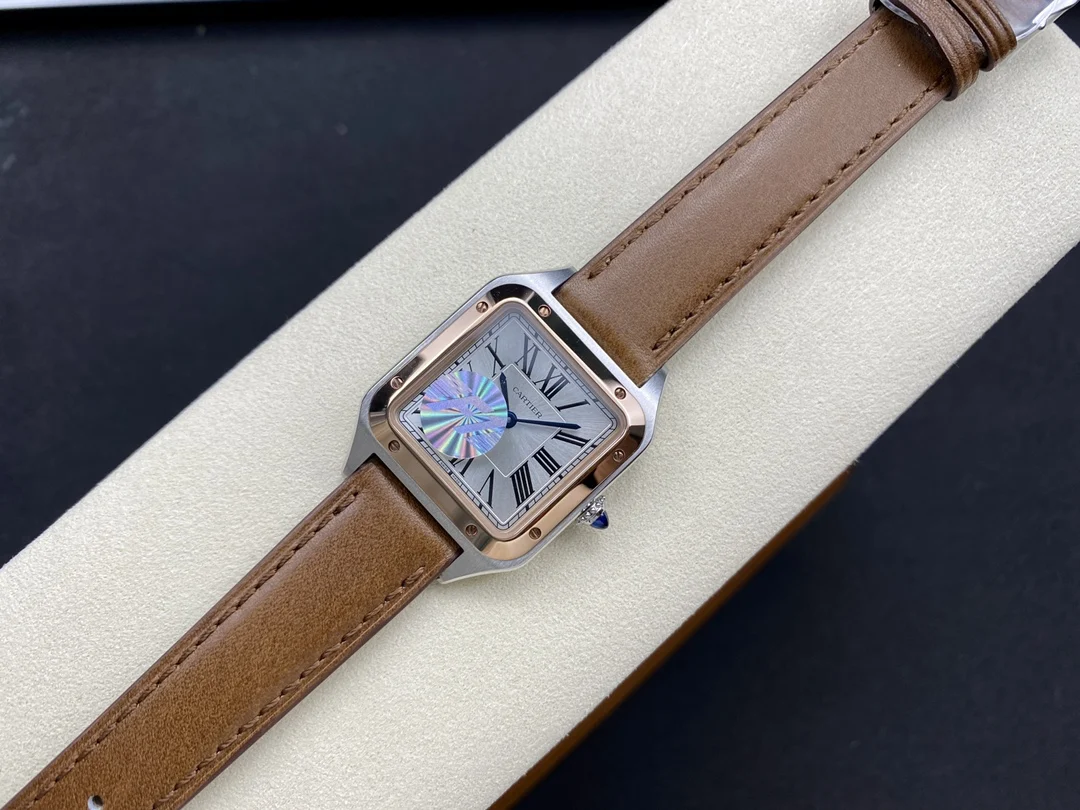 Cartier Santos 27.5mm — photographed off the sweep