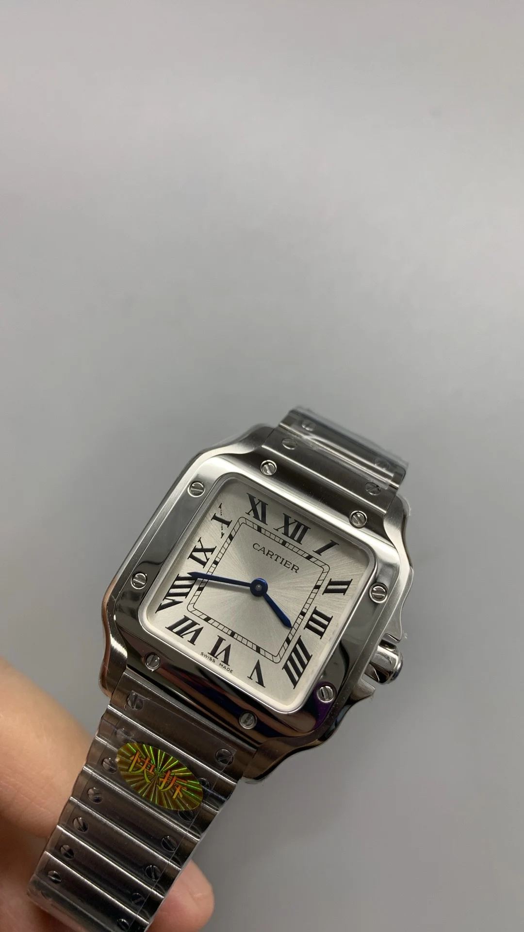 Cartier Santos 27mm — photographed off the sweep