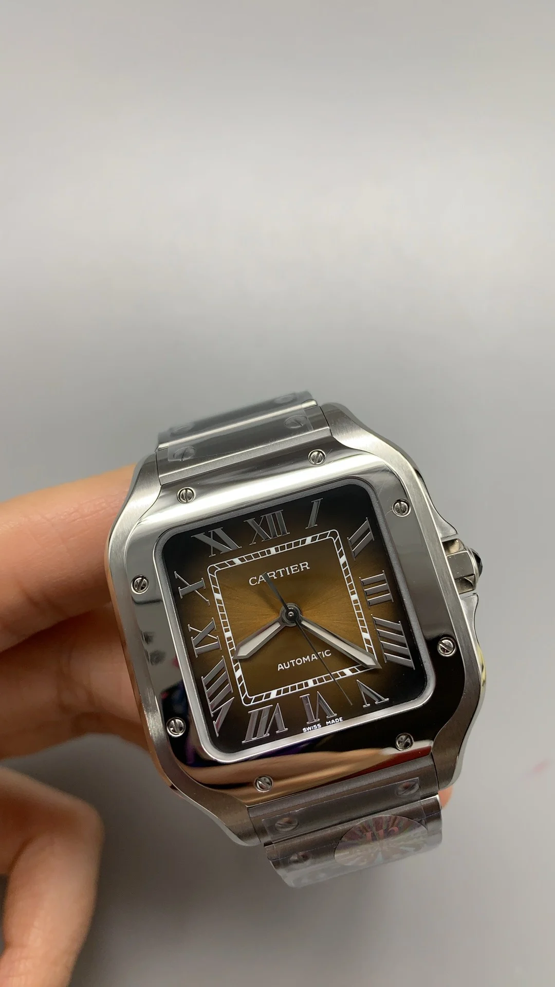 Cartier Santos 35mm — photographed off the sweep