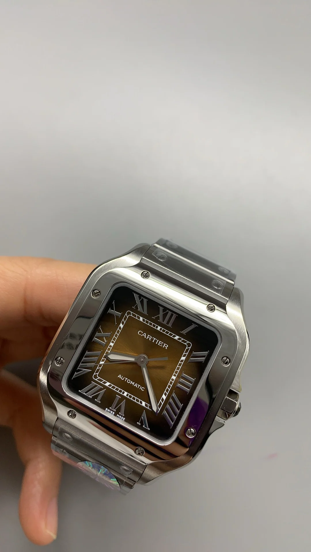 Cartier Santos 35mm — photographed off the sweep