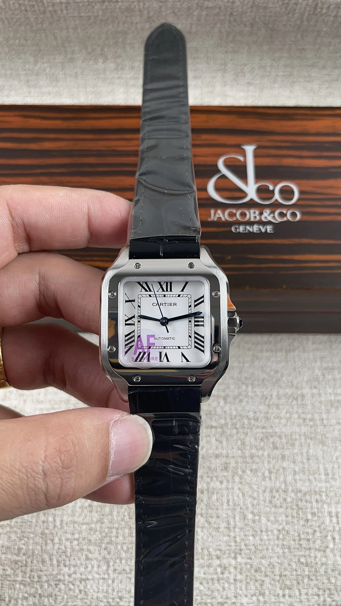 Cartier Santos — photographed off the sweep