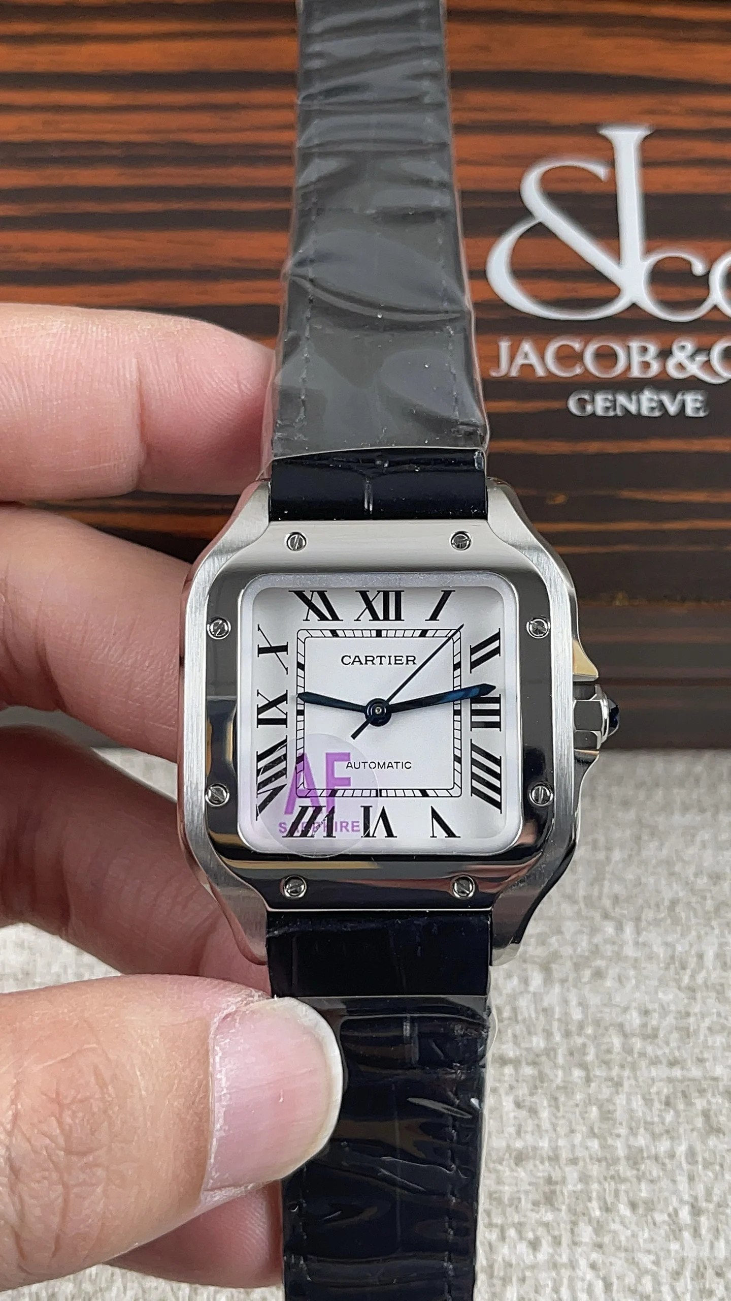 Cartier Santos — photographed off the sweep