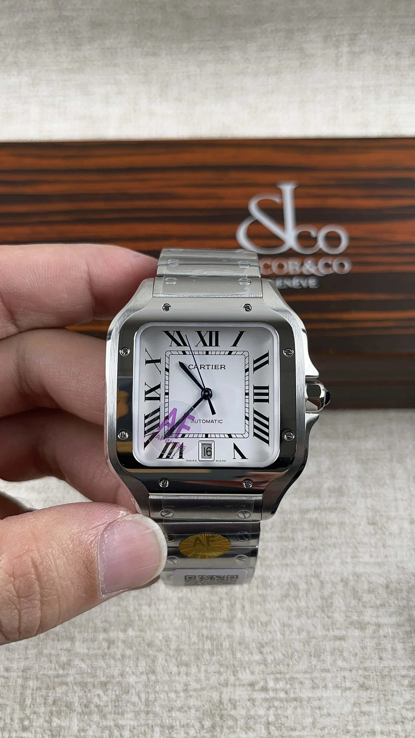 Cartier Santos — photographed off the sweep