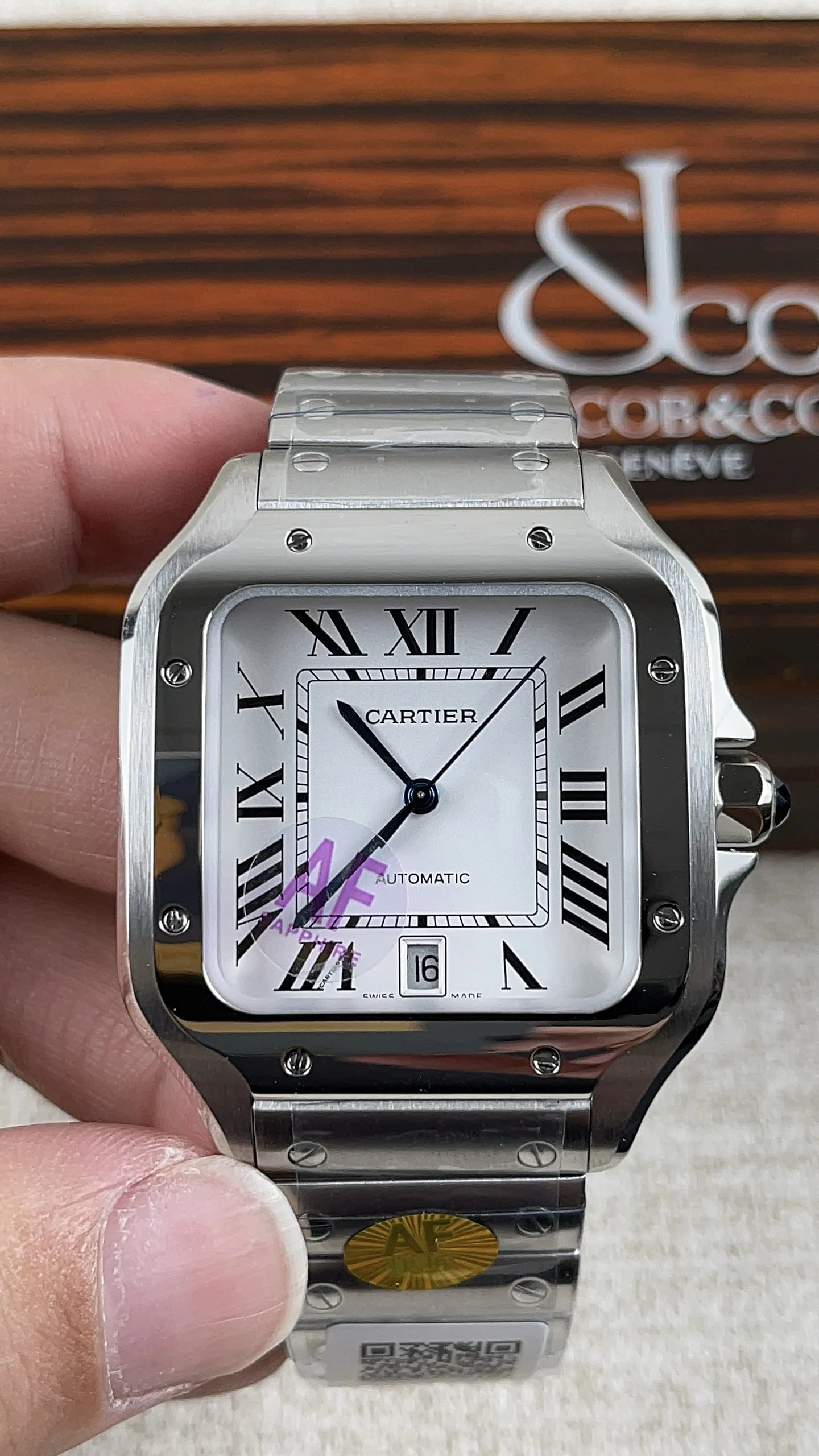 Cartier Santos — photographed off the sweep