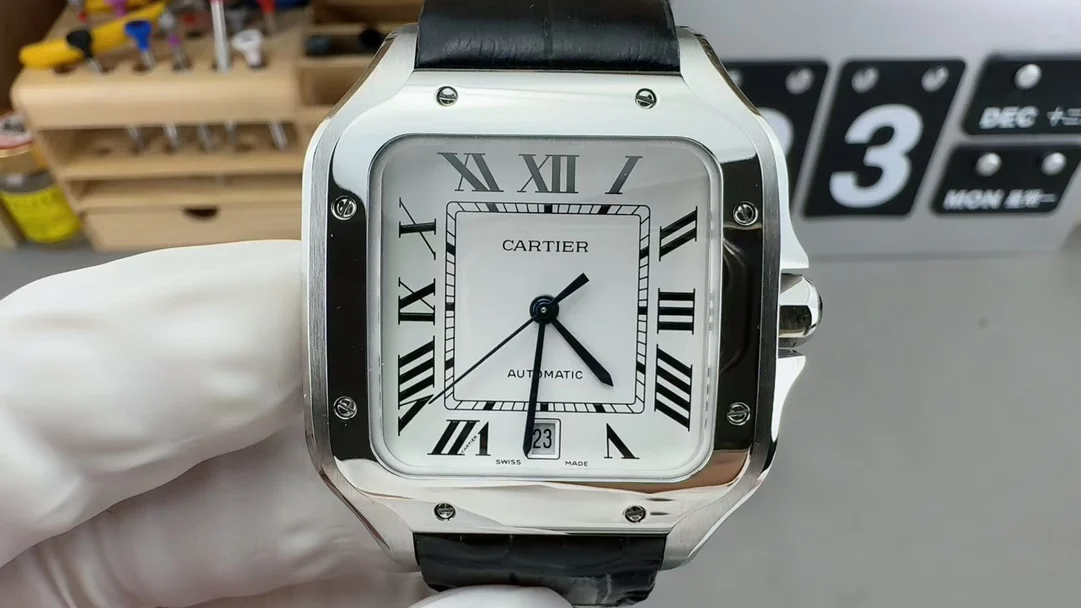 Cartier Santos — photographed off the sweep