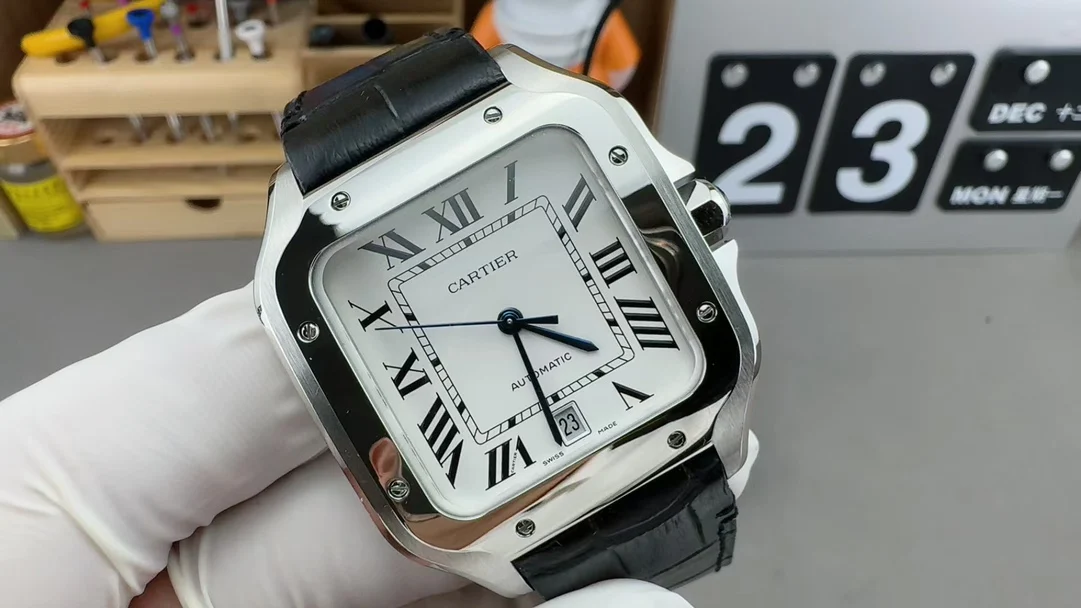 Cartier Santos — photographed off the sweep
