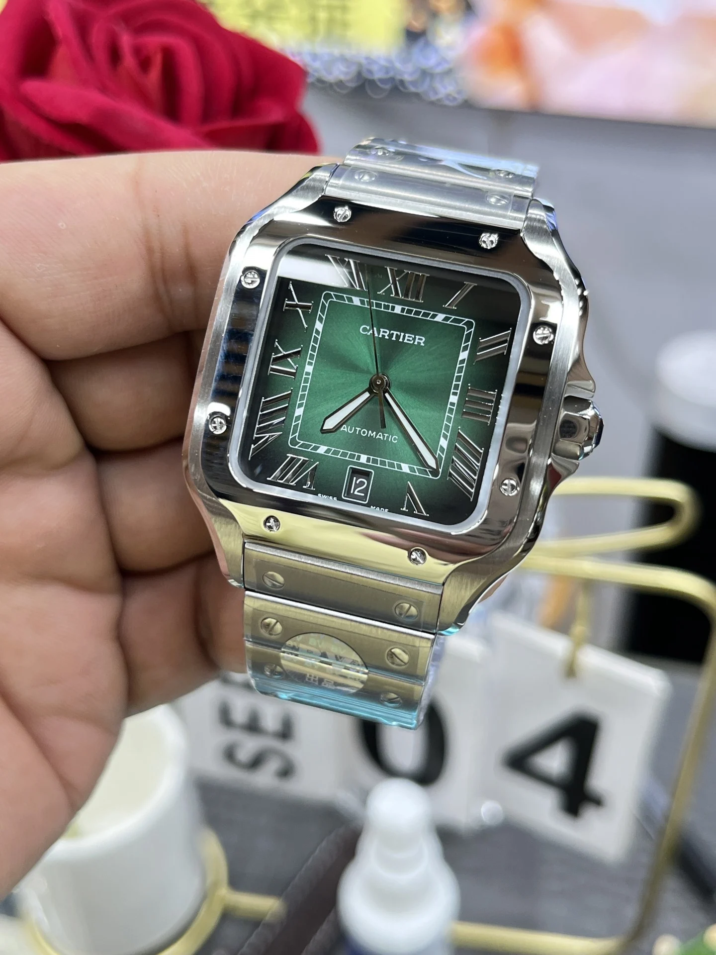 Cartier Santos — photographed off the sweep