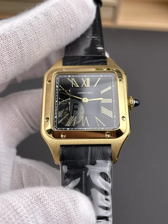 Cartier Santos Black Dial 31.4 × 43.5mm