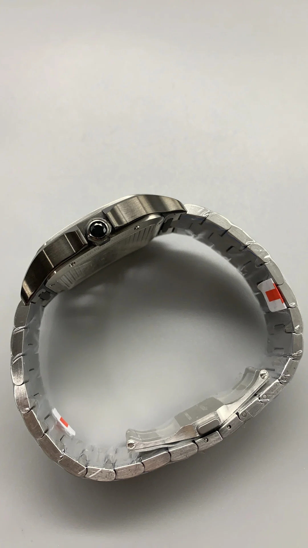 Cartier Santos Black Dial 40mm — photographed off the sweep