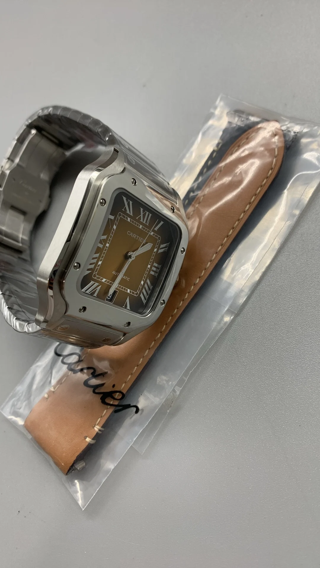 Cartier Santos Brown Dial 35mm
