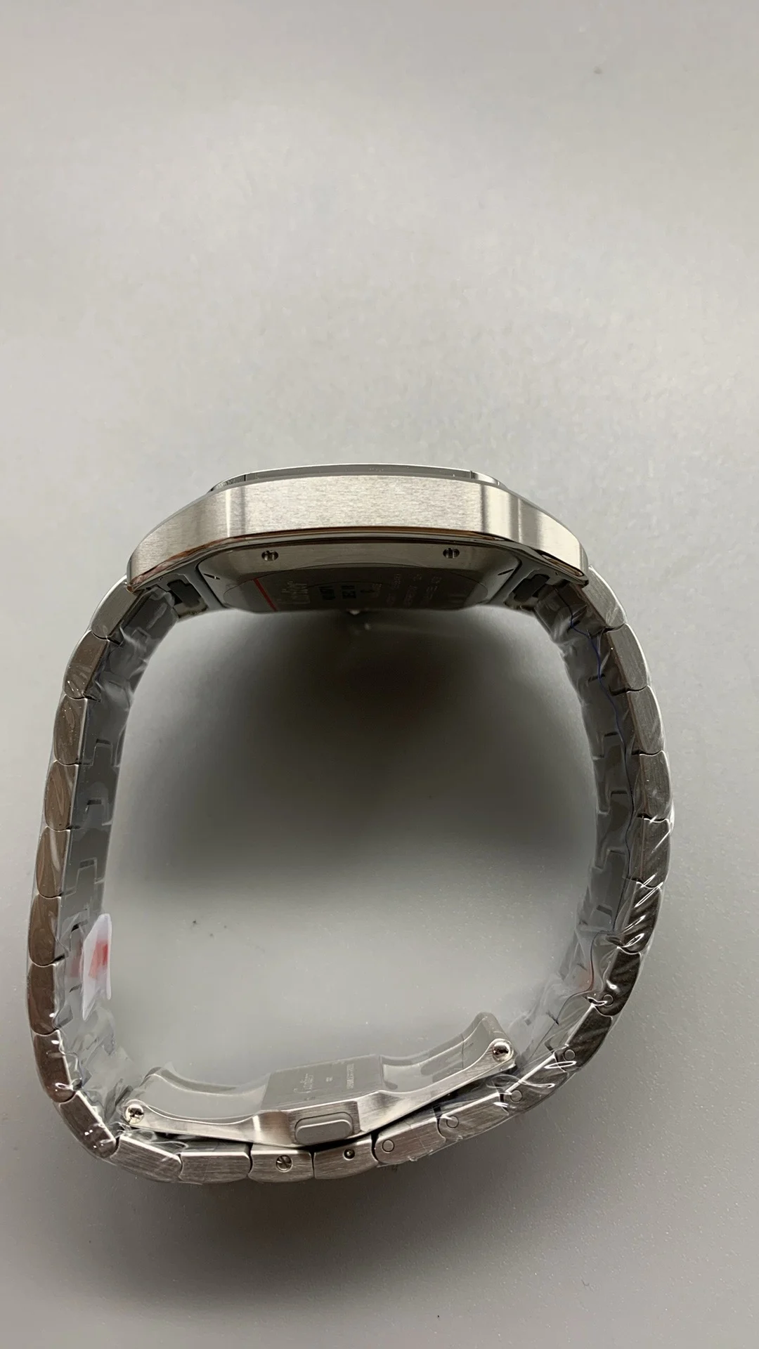 Cartier Santos Brown Dial 35mm — photographed off the sweep