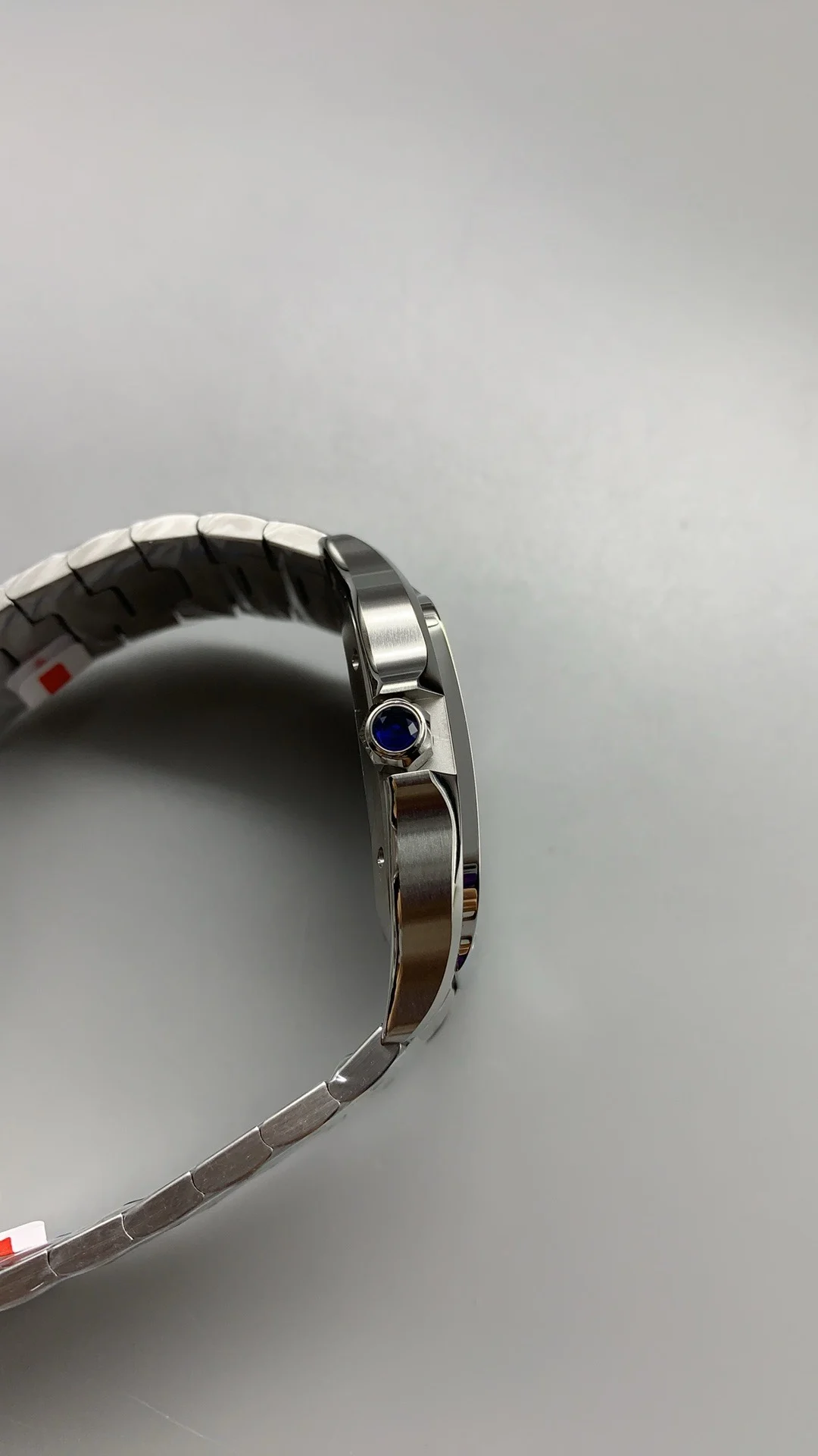 Cartier Santos Brown Dial 39.8mm — photographed off the sweep
