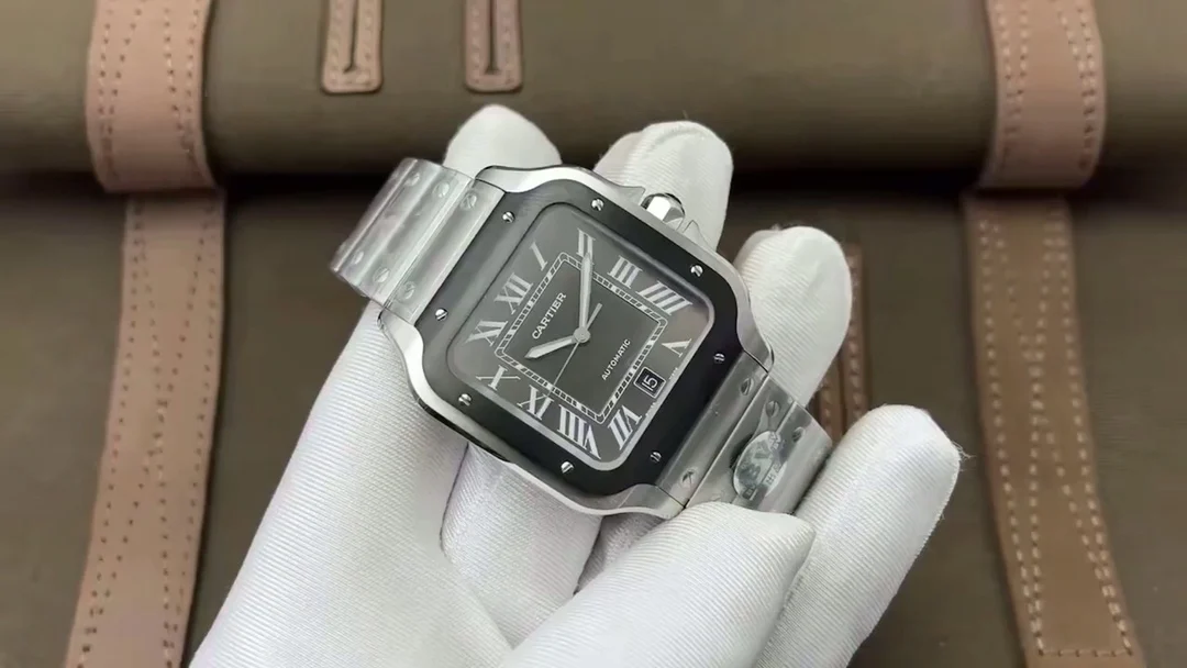 Cartier Santos Carbon Black Dial 38mm
