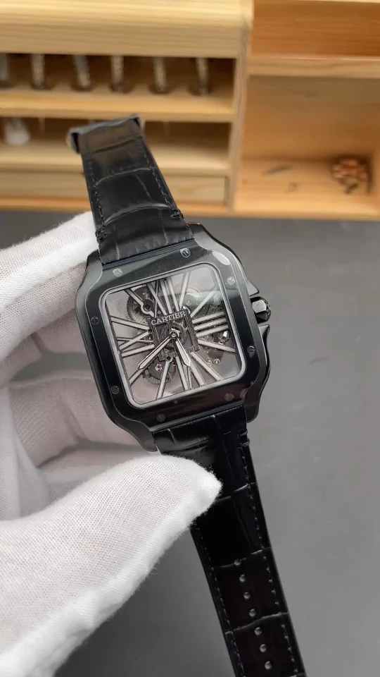 Cartier Santos Carbon Black Dial 39.8mm