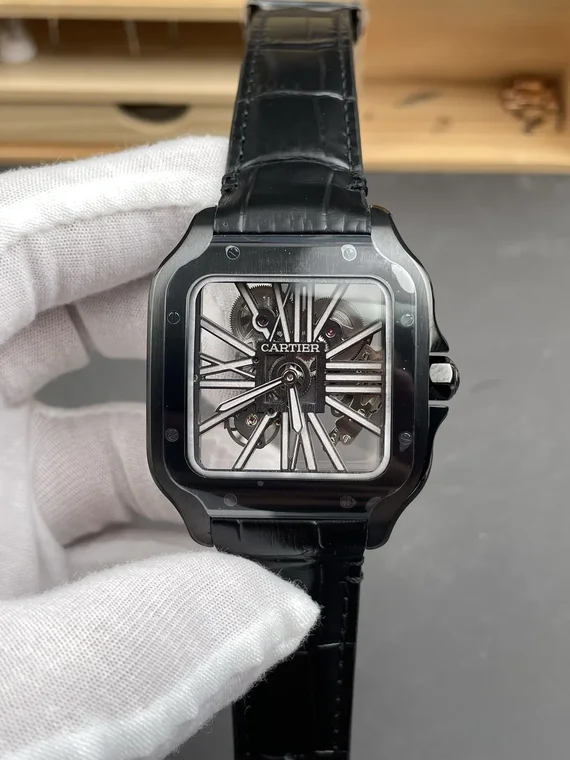 Cartier Santos Carbon Black Dial 39.8mm