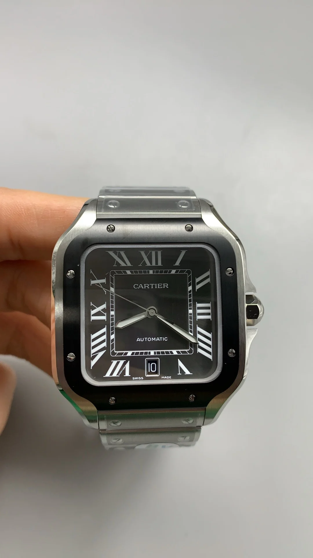 Cartier Santos Ceramic — photographed off the sweep