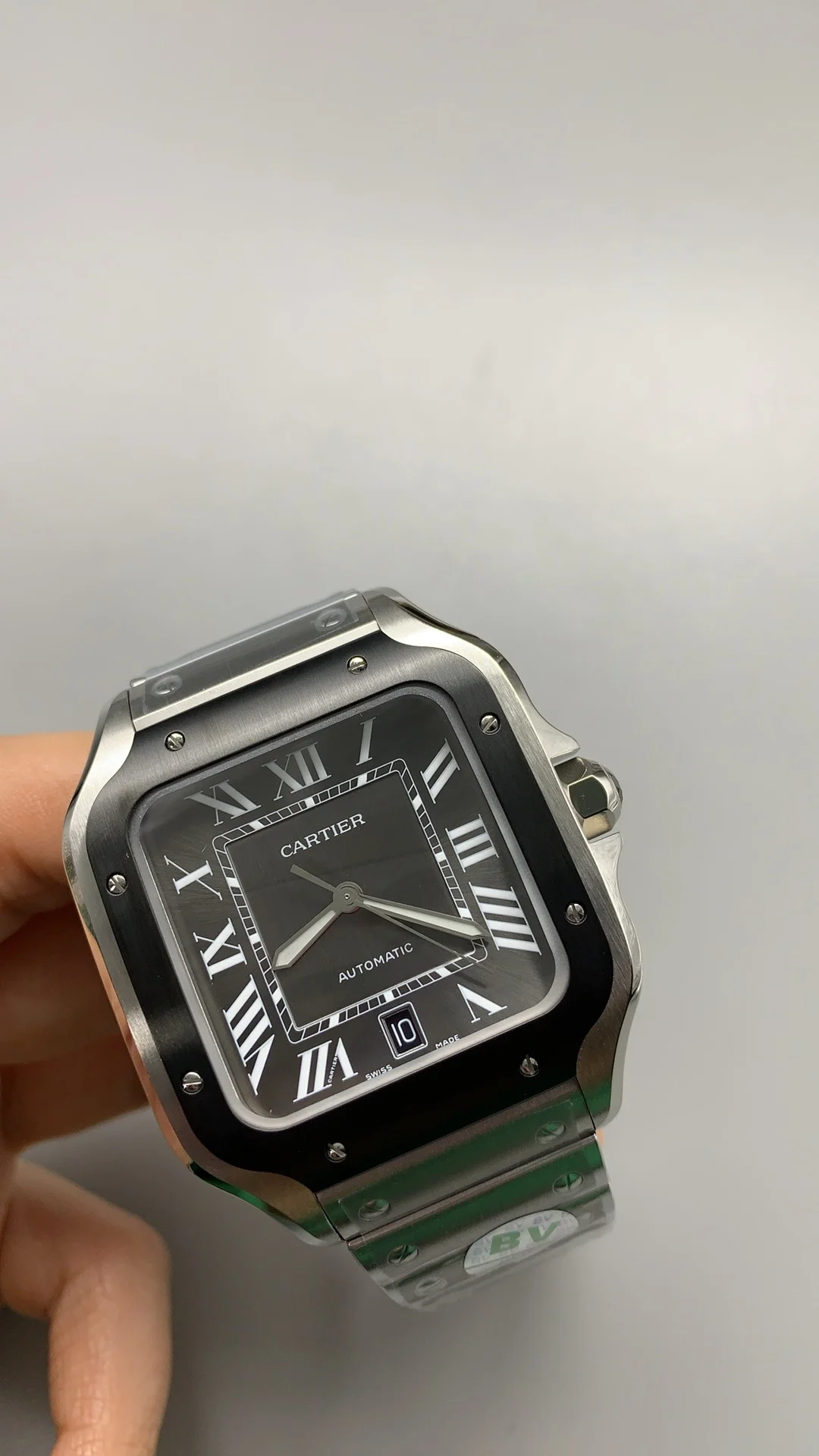 Cartier Santos Ceramic — photographed off the sweep