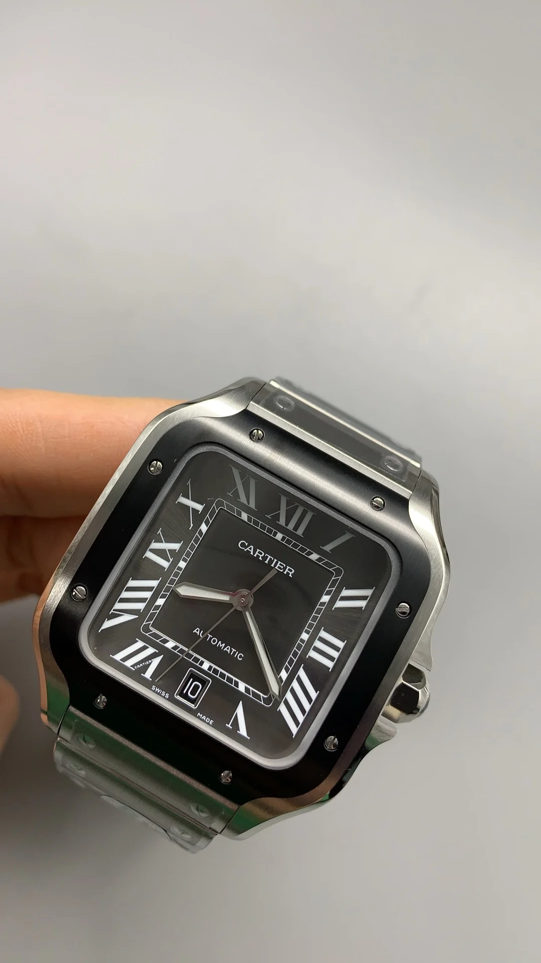 Cartier Santos Ceramic — photographed off the sweep