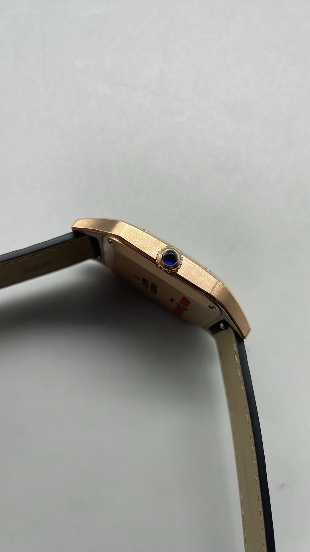 Cartier Santos-Dumont Rose Gold 43 × 31mm — photographed off the sweep