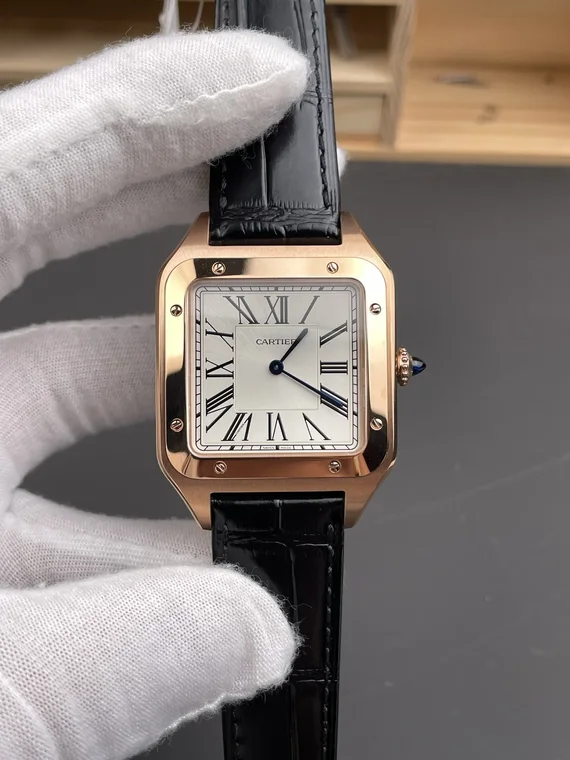 Cartier Santos-Dumont Rose Gold White Dial 46.6 × 33.9mm