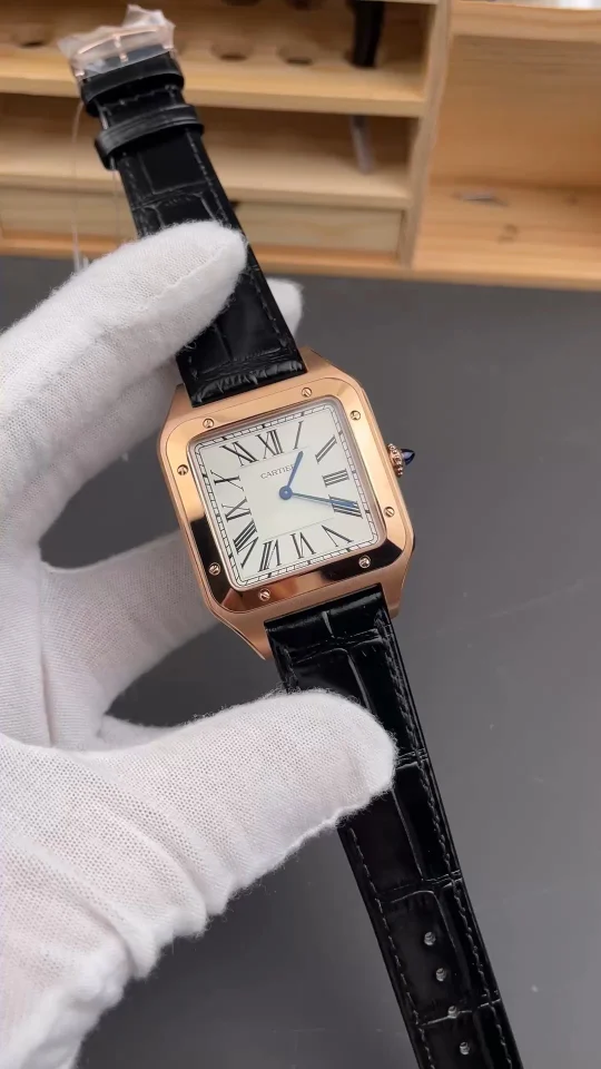 Cartier Santos-Dumont Rose Gold White Dial 46.6 × 33.9mm