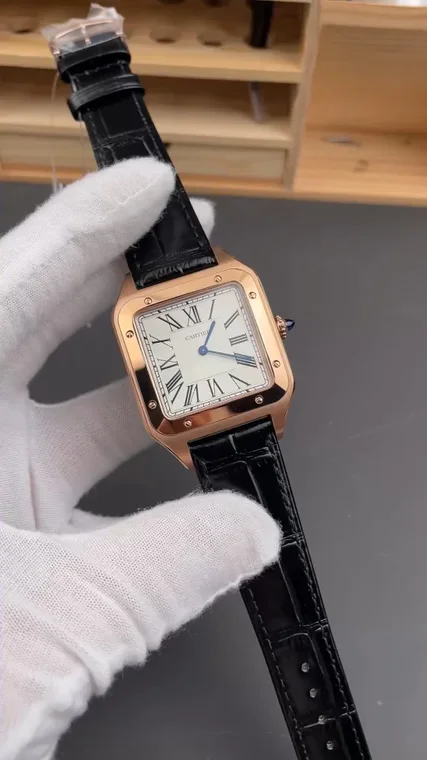Cartier Santos-Dumont Rose Gold White Dial 46.6 × 33.9mm