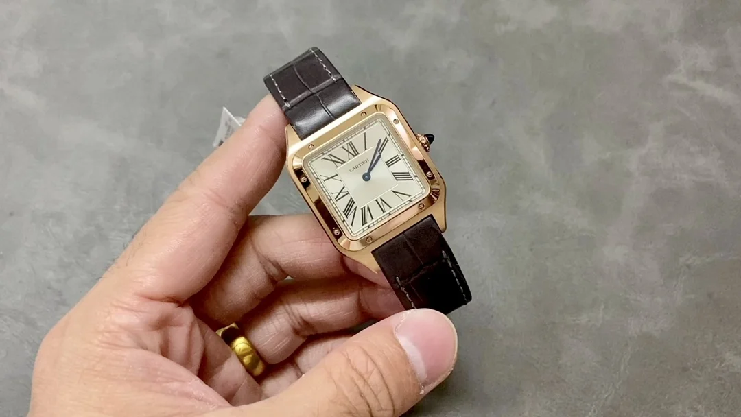 Cartier Santos-Dumont Steel Blue Dial 46.6 × 33.9mm