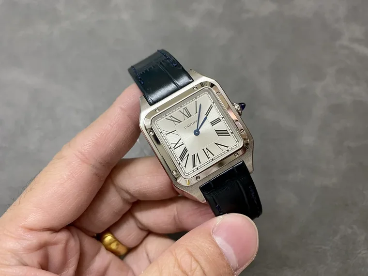 Cartier Santos-Dumont Steel Blue Dial 46.6 × 33.9mm