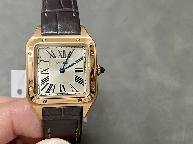 Cartier Santos-Dumont Steel Blue Dial 46.6 × 33.9mm