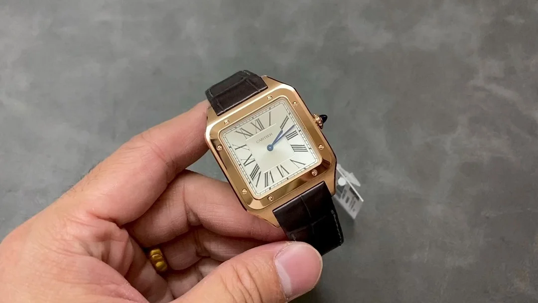 Cartier Santos-Dumont Steel Blue Dial 46.6 × 33.9mm